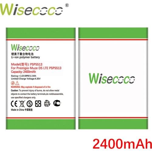 Wisecoco PSP5513 2400mAh NEW Battery For Prestigio Muze D5 LTE PSP5513 Phone High Quality +Tracking Number