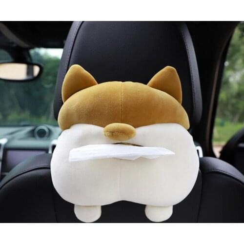 Car Tissue Box Animal Shape Paper Organizer Collector Hanging Napkin Case Back Seat Storage Bag