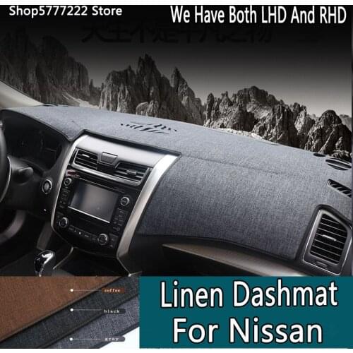Car styling Linen noslip dashmat dashboard cover for Nissan NP200 Maxima Teana Pulsar C12 Tiida Sentra/Sylphy/Pulsar B17 Navara