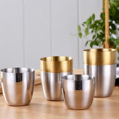 240/300ml Water Cup Large Opening Anti-shock Stainless Steel Home Wear-resistant Bear Juice Cup for Kitchen Drink Beer Mugs