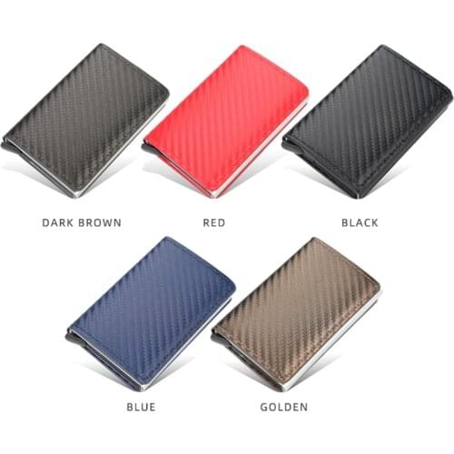 Vintage RFID Blocking Money Belt Wallet Automatic Pop-up Credit Card Case Purse