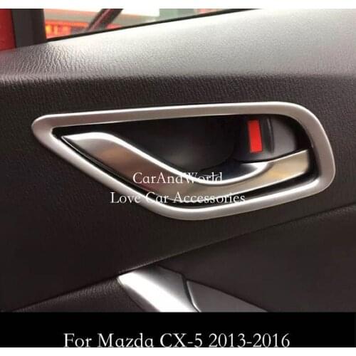 For Mazda CX-5 CX5 2013 2014 2015 2016 Inner Door Handle Bowl Cover Trim Molding Frame Garnish Interior Decorate Car Accessories