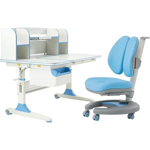 Ergonomic Comfortabel Kids Study Table and Chair Set Lifted Creative Double Backrest Writing Desk Multifunction Adjustable Desk