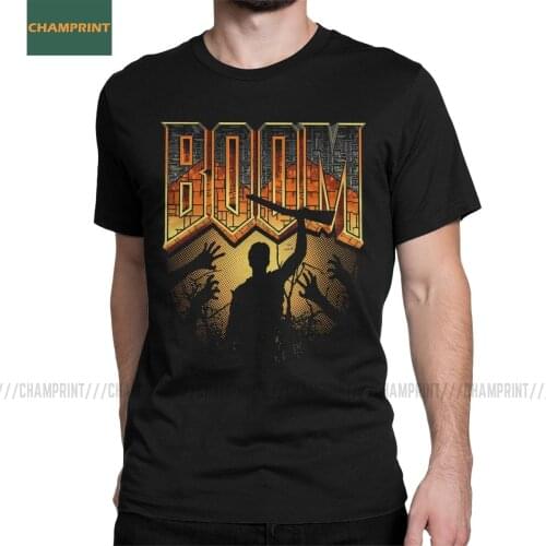 This Is My Boomstick Evil Dead T Shirts Men Cotton T-Shirts Necronomicon Zombie Boomstick Chainsaw Terror Tees Short Sleeve Tops