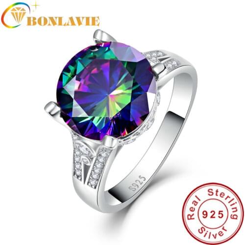 Rainbow Topaz Engagement Wedding Ring Set 925 Sterling Silver Rings For Women Band Wedding Rings Promise Ring Bridal Jewelry