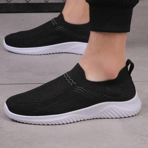 2020 Hot Sale Summer Mens Casual Shoes Mesh Breathable Light Men Sneakers Comfortable Soft Flat Shoes Outdoor Mens Shoes 44