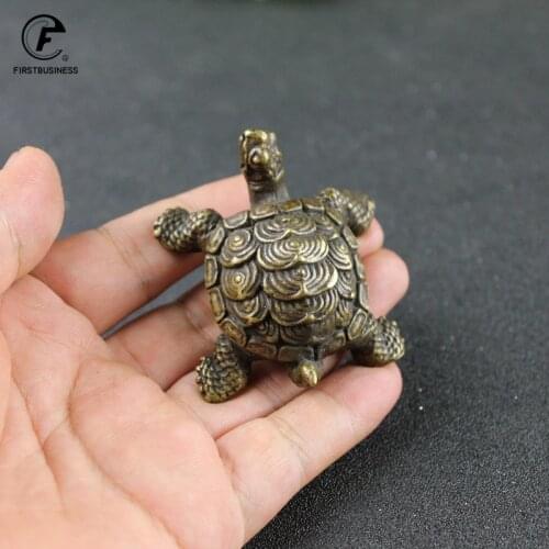 New copper Tortoise Model Sea Life Animals Sea Turtle Tortoise Turtle Model Figure Animal tea pet Figurines Ornaments Home Decor