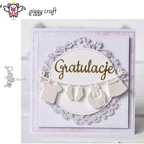 Piggy Craft metal cutting dies cut die mold New Baby clothes chain Scrapbook paper craft knife mould blade punch stencils dies