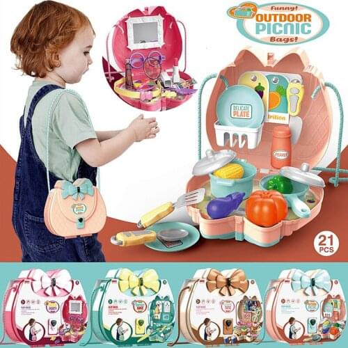 DIY Miniature Childrens Toys Kitchen Food Doctors Girls Cosmetic Can Store Shoulder Bag Pretend Role Play Kids Educational Toys