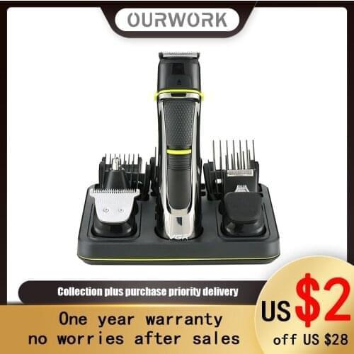 Multifunctional Hair Clipper Five-In-One Tool Set Waterproof Carving, Shaving Shape And Noise Reduction Design