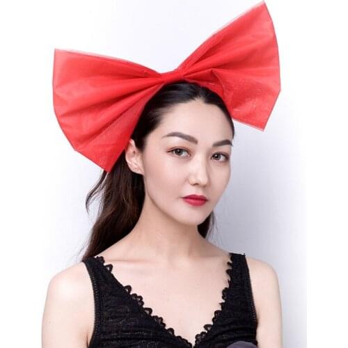 Multi-layer Net Yarn Bow Tie Headband Exaggerated Stage Play Dress Up Headdress Hair Accessories Pendulum Photo Props