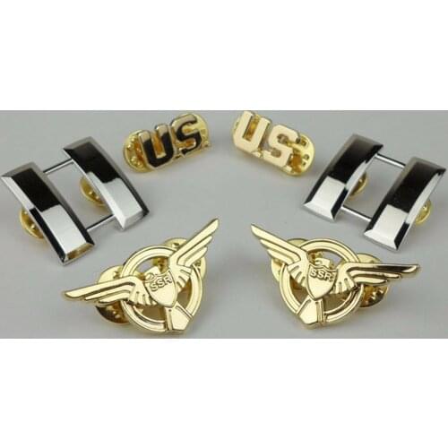 US Collar Lapel Pins Badge SSR Eagle USA USMC USAF Captain Ranks metal insignia Military 5605101