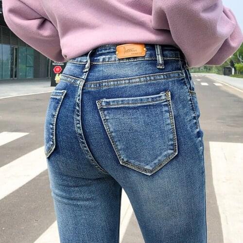 NEW Women Stretch High Waist Classic Retro Jeans Lady Plus Size Skinny Pants Push Up Leggings Mom Jeans Pencil Trousers