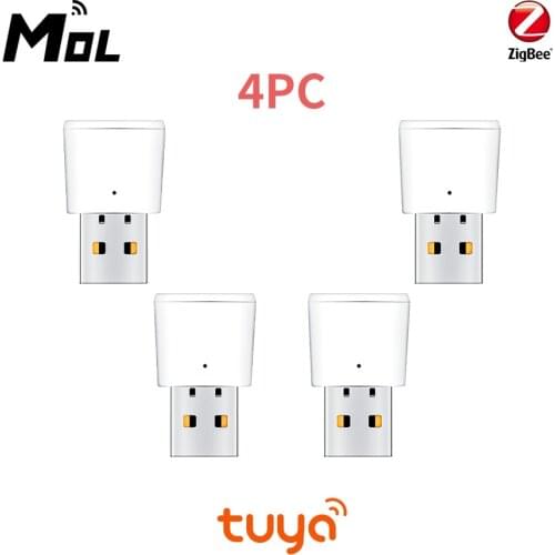 Wit House Tuya 4pcs Zigbee Signal Repeater USB Zigbee Hub Signal Expand 20-30M Smart Home Automation Module