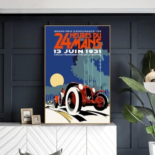 Nordic Modern 24 Hours Le Mans Sports Car Series Poster Canvas Painting Home Living Room Bedroom Decoration Wall Art Picture
