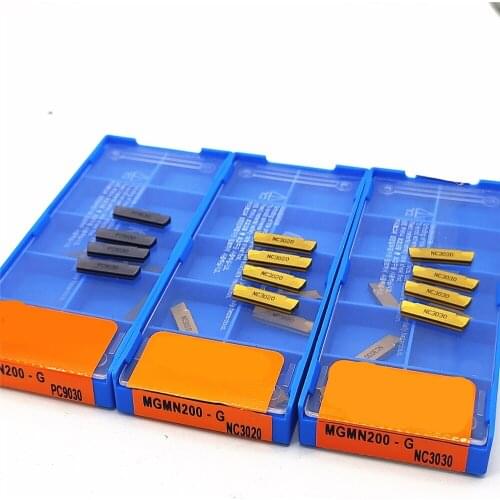 10PCS MGMN200-G NC3020 2.0mm Grooving Carbide Insert Lathe Turning Tools For Metal Wholesale MGMN200-G NC3030 PC9030