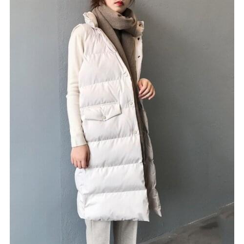 Spring Woman Vests Korean Fashion Stand Collar Long Vest Coat Women Clothes Warm Sleeveless Plaid Vest Jacket Chaleco Para Mujer