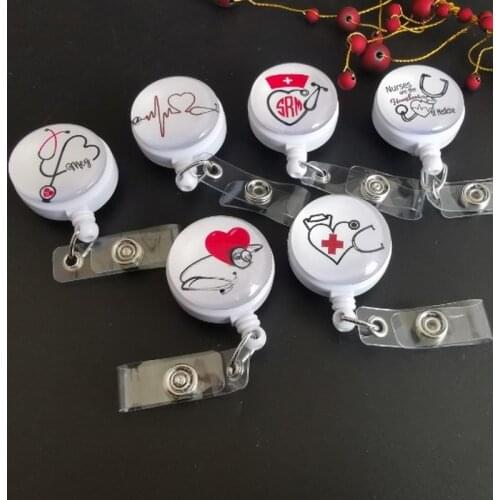 New Arrival Top Quality Retractable Doctor Nurse Badge Reel Fashion Cartoon Cute Students ID Card Badge Holder Id Badge Reel