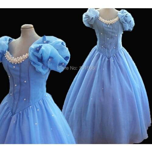 Tailored!Blue Snow White Women Adult Southern Victorian Dress Ball Gown Gothic Lolita Halloween Historical Theatre dress HL-542