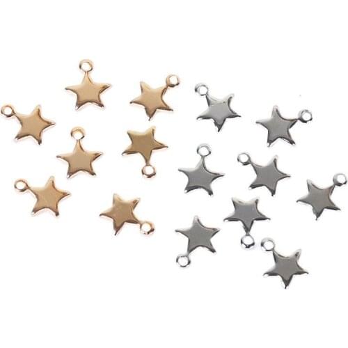 20pcs Gold White K Star Pendant Charms for DIY Earrings Bracelet Necklace Making Accessories Stud/Drop Earring Jewelry Findings