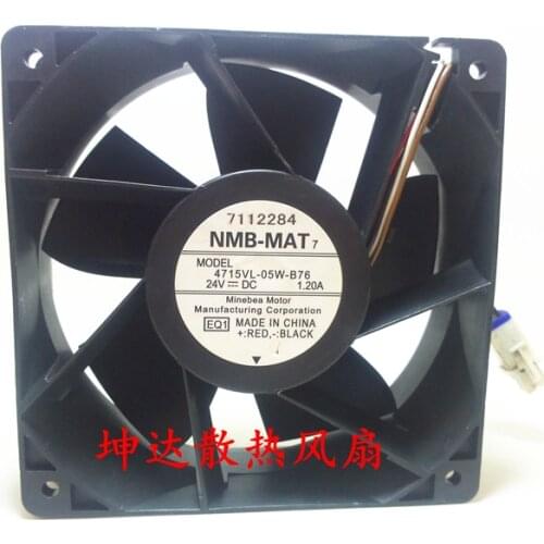 4715VL-05W-B76 EQ1 EQ2 EQ3 For NMB-MAT DC 24V 1.20A 120x120x38mm 4-wire Server Cooling Fan