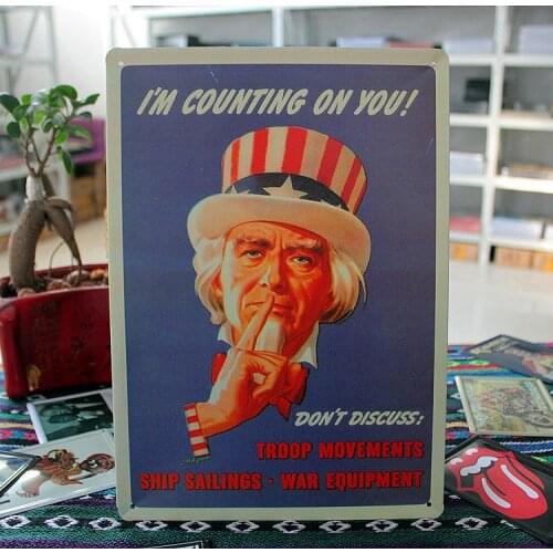 50pcs/lot Metal Sign shabby chic I Counting on you metal poster Art wall decor tin plaque signs E-21 Christmas ornament