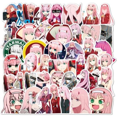 50pcs/pack anime DARLING in the FRANXX Stickers For Furniture Wall Desk DIY Chair Toy Car Trunk Computer Guitar Motorcycle