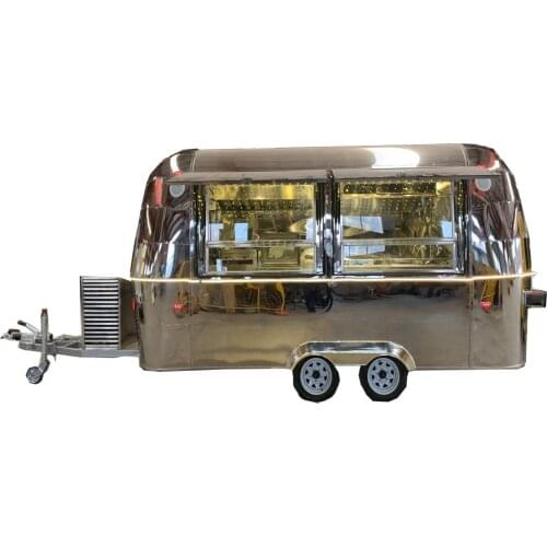 Airstream hamburger mobile coffee cart food caravan food truck food trailer with lights