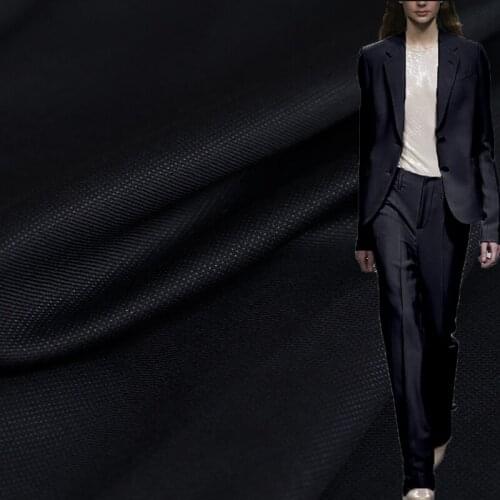 White Waxberry Navy Blue Yarn Dyed Worsted Wool Fabrics Garment Materials Women Suits Pants Sewing DIY Cloth Tailor Fresshipping