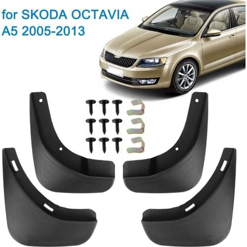 Car Mud Flaps Splash Guards Mudguards Car Accessories Front Rear Fender for SKODA OCTAVIA A5 2005-2013 4 PCS