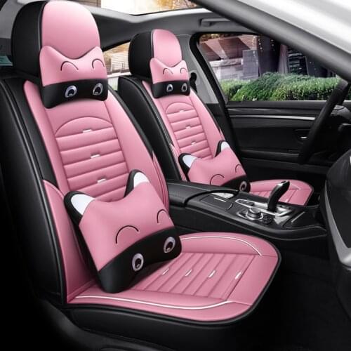 Five-piece car seat cover suitable for most cars universal comfortable breathable and durable five color cute cartoon
