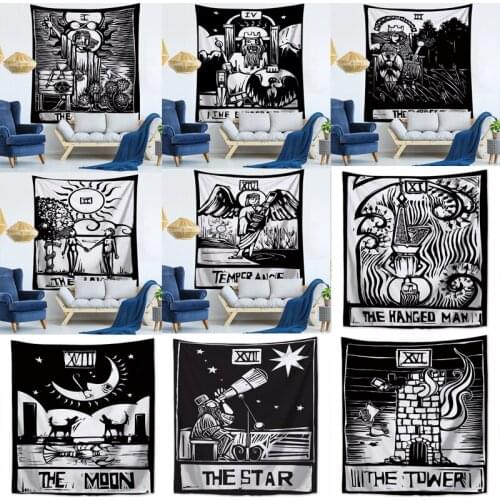 Black White Devil With Wings Classic European Styles Tapestries Beach Tapestry Printing Wall Hanging Art Collection