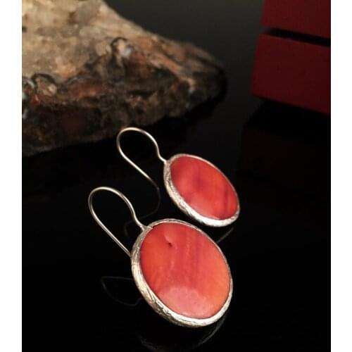 Dr Stone Natural Stone Women 'S Pearl Stone Silver Plated Earrings KRB14 373144593