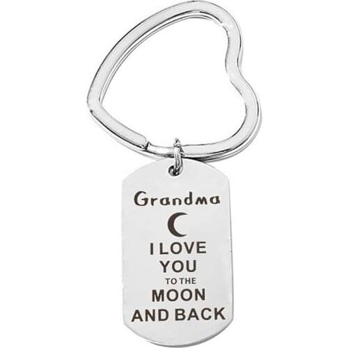 2020 Creative Titanium Steel 1pc New Design Family Affection Keychain I LOVE YOU TO THE MOON AND BACK Keychain