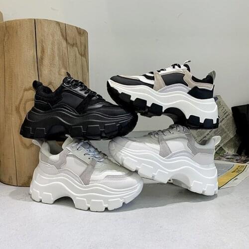 Sneakers For Woman 2020 Sports Footwear Height Increasing Autumn Fashion Vulcanized Womens Tennis Shoe Wedges Female Lace Up