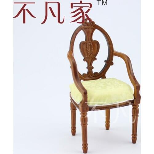 Dollhouse 1/12 scale miniature furniture Beautiful wooden carving Armchair