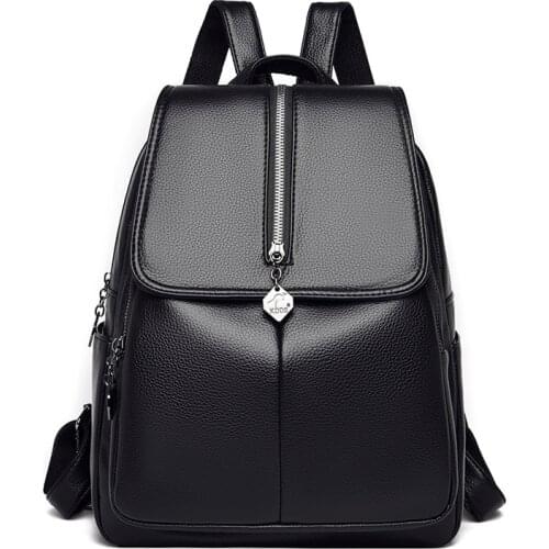 Fashion Women Pu Leather School Bag For Girls Backpacks High Quality Female Vintage Travel Shoulder Bagpack
