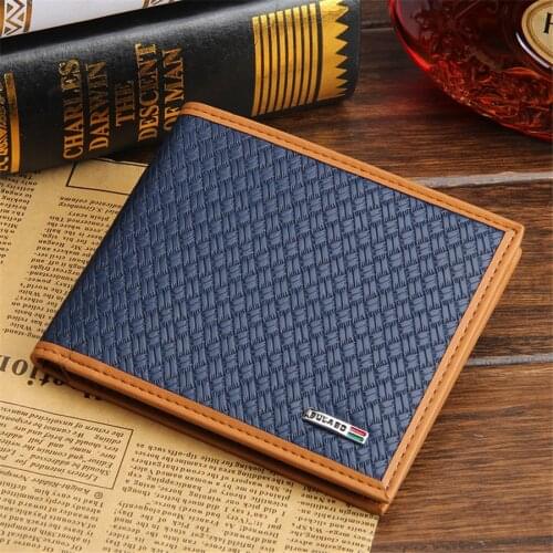 Fashion Men Wallets New Canvas Design Quality Blue Gray Color Casual Short Style Card Holder Purse Wallet free shipping