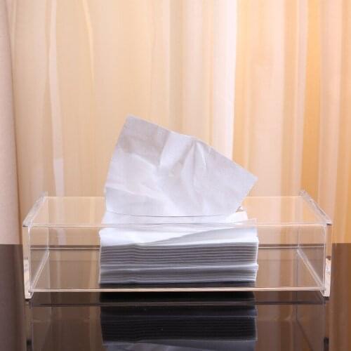 Fashion Clear Acrylic Tissue Box Household Napkin Box Container Home Organizer Sitting Room Office Kitchen Decoration Holder