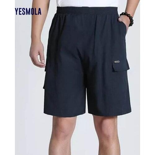 YESMOLA Mens Summer Breeches Shorts Casual Pants Loose Type Boardshorts Classic Brand Clothing Soild Color Beach Shorts Male