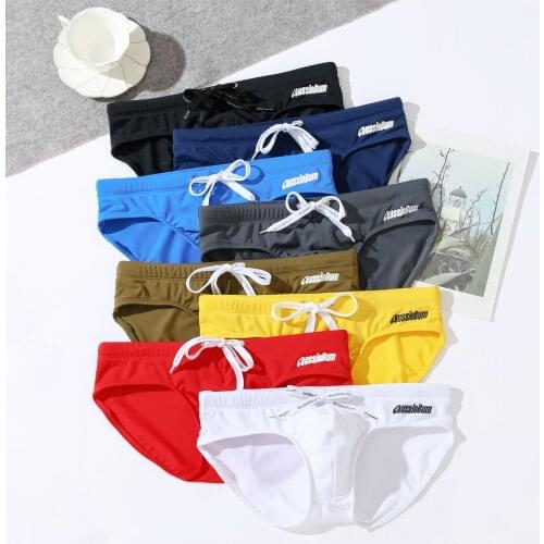 Mens Underwear Beach Low Waist Stretch Comfortable Breathable Soft Briefs Trendy Sexy Youth Swimming Trunks Underpants