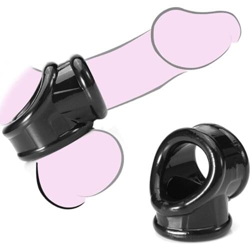 Male Ball Stretcher Scrotum Ring Belt Penis Cock Ring Cock Testis Restraint Cockring Penis Extender Sex Toys for Men Time Delay