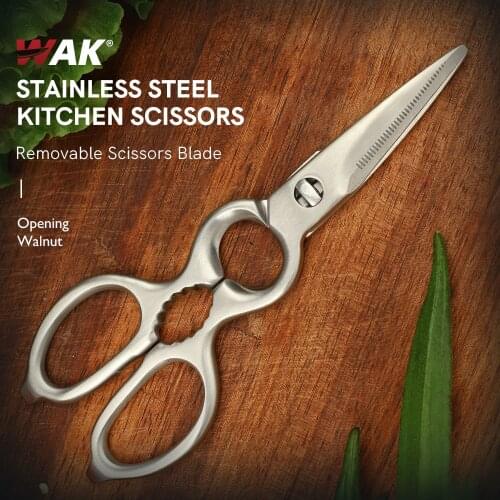 WAK Multi Functional Kitchen Scissors Professional Stainless Steel Scissors For Poultry Chicken Bone Shear