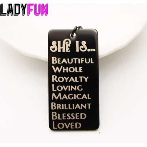 Queen Beautiful Whole Royalty Charm Stainless Steel Laser Engraved Charms High Polish Mirror Surface Pendant