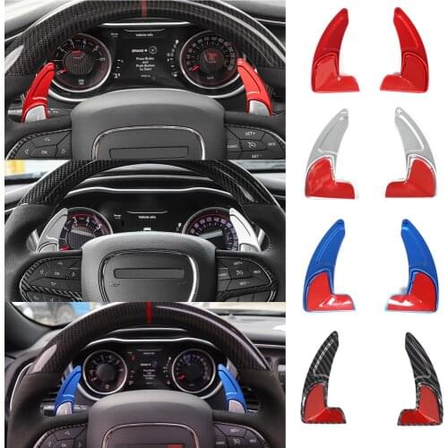 Aluminum Alloy Steering Wheel Shift Paddle Shifter Extension Air Condition Switch Ring Cover for Dodge Challenger Charger 2015