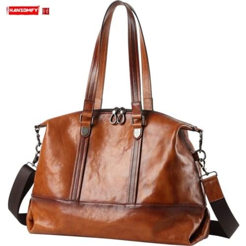 Cowhide Mens Bag Soft Leather Handbag Fashion Casual Business Shoulder Messenger Bag Men Large-capacity Travel Bags Tide New
