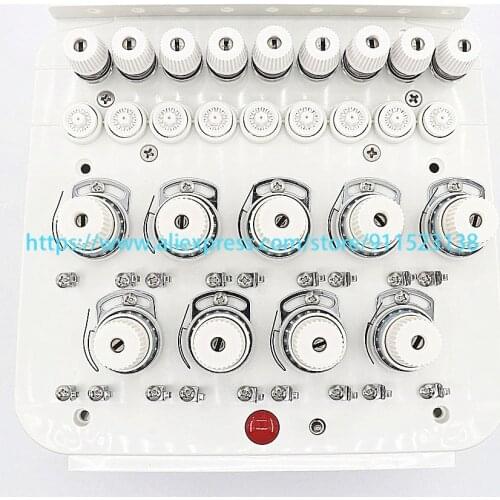 SWF Sunstar Embroidery Machine Spare Parts Genuine Rotary-type Tension Base Set 9 Needles 9 Colors With Electronic Board Card