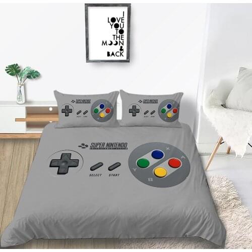 Thumbedding Gampad Bedding Set King Classic Creative Print Duvet Cover Queen Gray Twin Full Single Double High End Bed Set