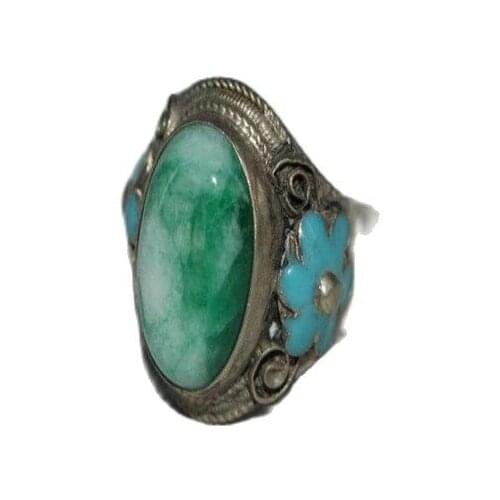 Tibet And Nepal Folk Cloisonne Inlaid With Turquoise Ring