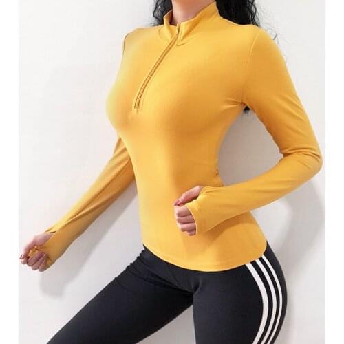 Yoga Crop Top Zipper Suit Womens Fitness Long Sleeve Stretch Sportswear Tights Thin, Breathable Quick Mujer Camisetas